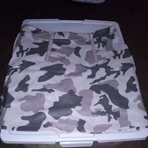 Gray Army Fatigue Faux Leather Skirt